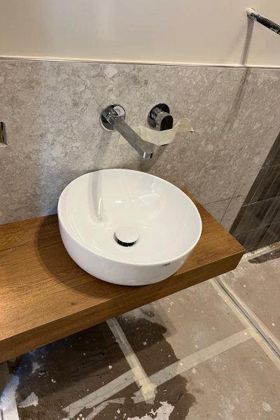 Lavabo bagno su mensola in legno - Civitavecchia
